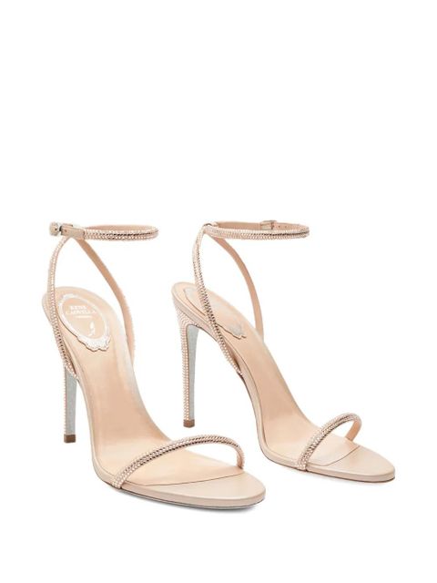 René Caovilla 105mm Ellabrita crystal-embellished stiletto-heel sandals - Neutrals