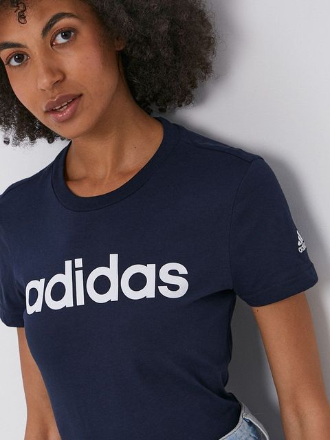 adidas t-shirt bawełniany Essentials kolor granatowy H07833