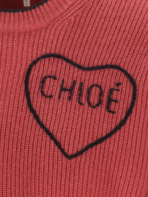 Chloé heart knitted jumper - Red