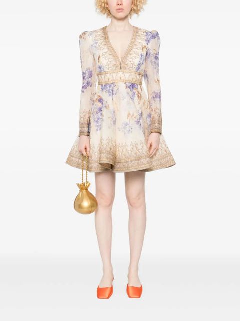 ZIMMERMANN Dawning Plunge mini dress - Neutrals