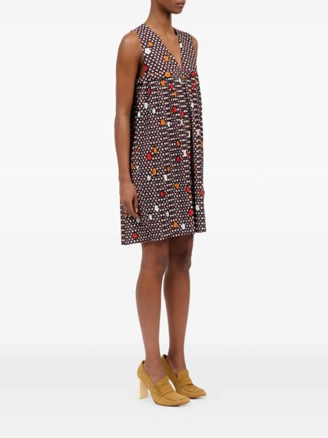 MM6 Maison Margiela V-neck floral-print mini dress - Red