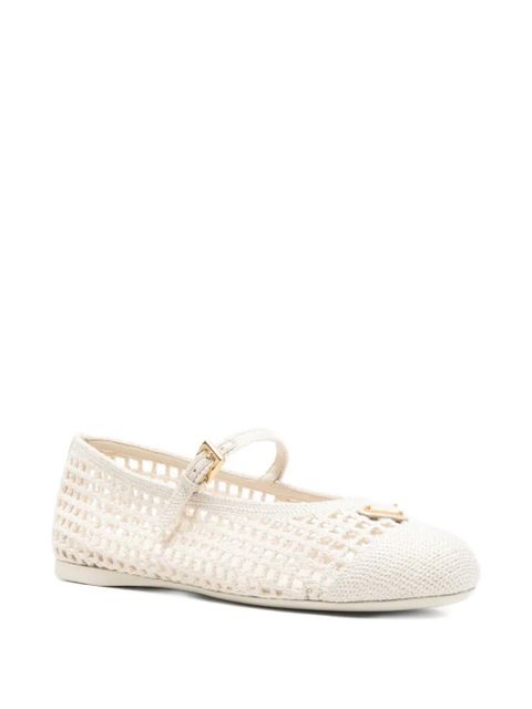 Prada crochet patch ballet flats - White - zdjęcie produktu nr 2