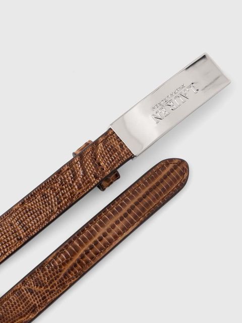 Lauren Ralph Lauren pasek skórzany damski kolor beżowy 412942223