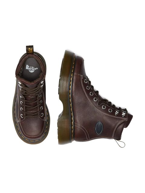 Dr. Martens botki skórzane Buzz 8i damskie kolor brązowy na platformie DM42033200