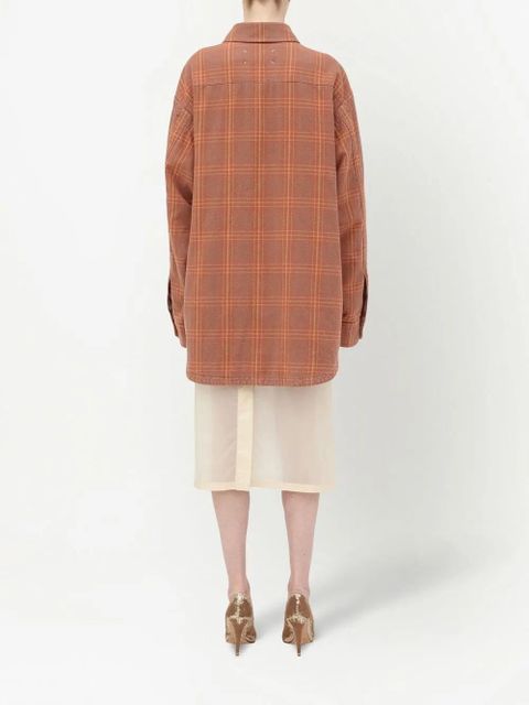 Maison Margiela checked cotton shirt - Orange