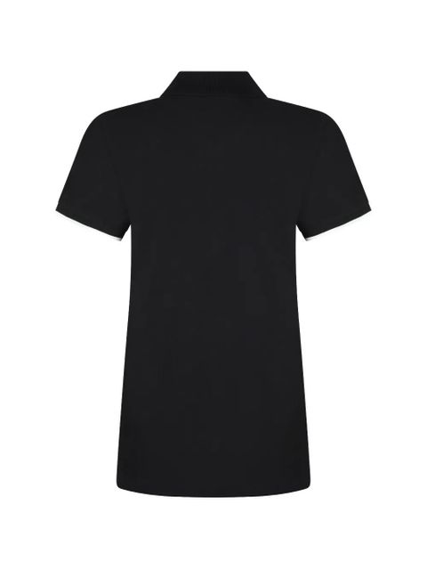 Moncler logo patch cuffed polo shirt - Black