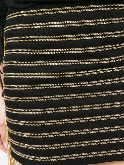 Balmain chain embellished skirt - Black