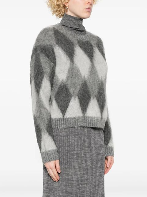 Moncler argyle-check sweater - Grey - zdjęcie produktu nr 2