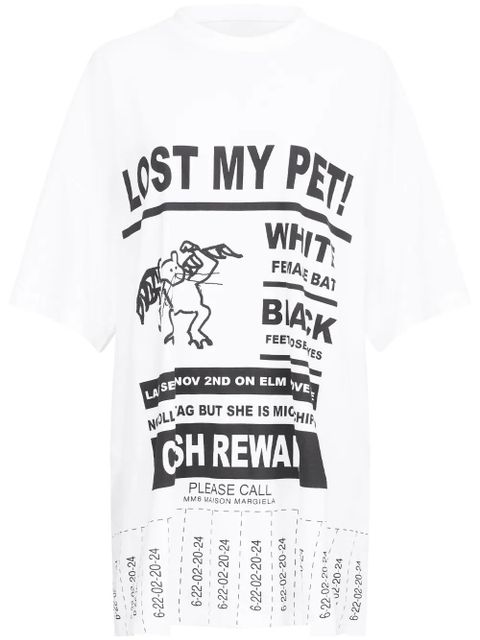 MM6 Maison Margiela graphic-print oversized T-shirt - White - zdjęcie produktu nr 1