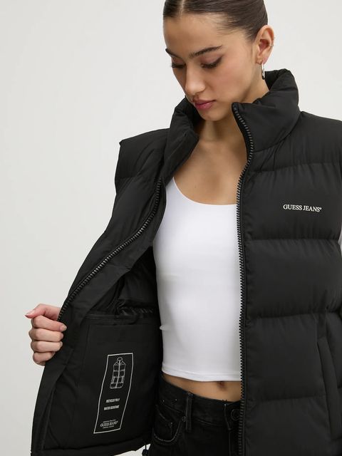 Guess Jeans bezrękawnik damski kolor czarny zimowy W4BN59 WGII2