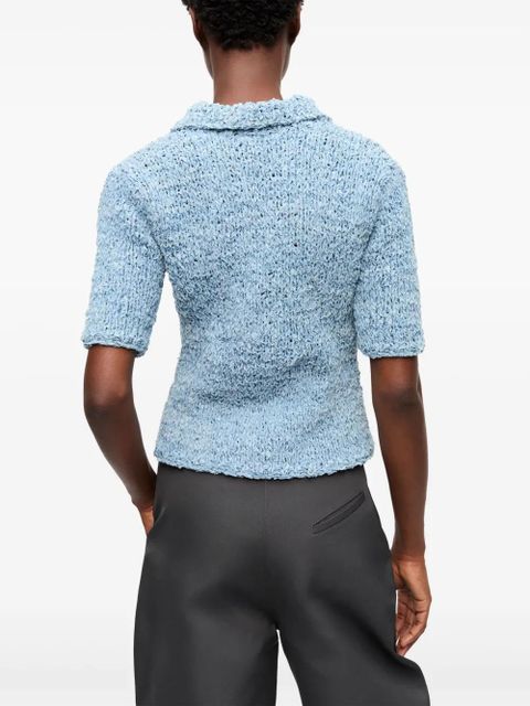 GANNI knitted polo shirt - Blue