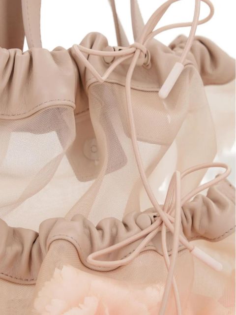 Simone Rocha mesh drawstring tote bag - Neutrals