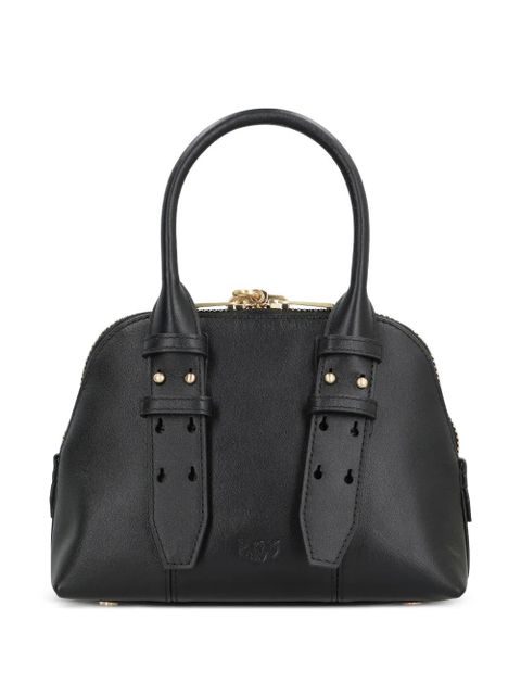 PINKO logo-detailing leather shoulder bag - Black