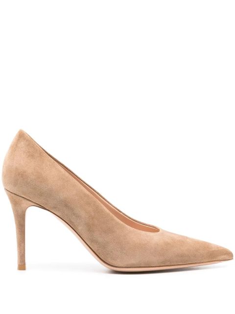 Gianvito Rossi 85mm Robbie suede pumps - Neutrals - zdjęcie produktu nr 1