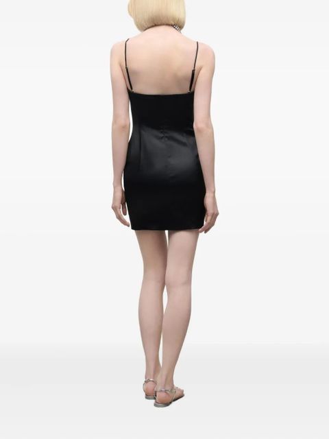 AREA embroidered mini dress - Black