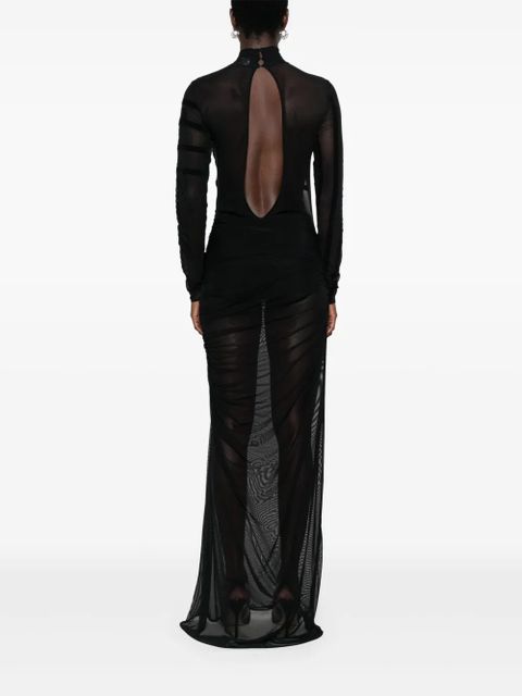 Jean Paul Gaultier draped mesh dress - Black