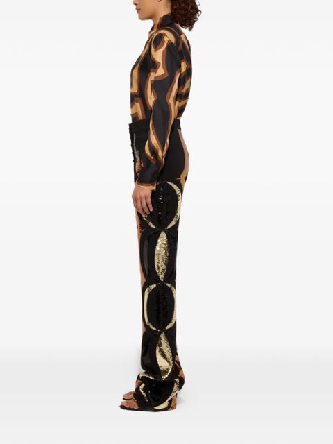 PUCCI sequin-embellished straight-leg trousers - Black