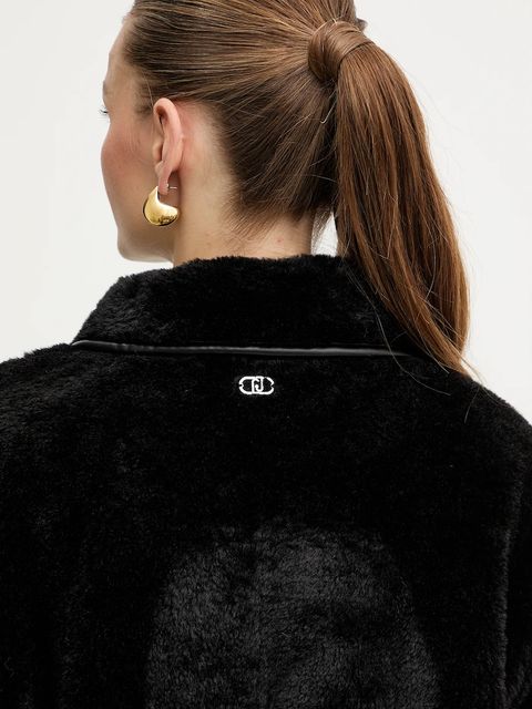 Liu Jo płaszcz kolor czarny MF5313 E0936