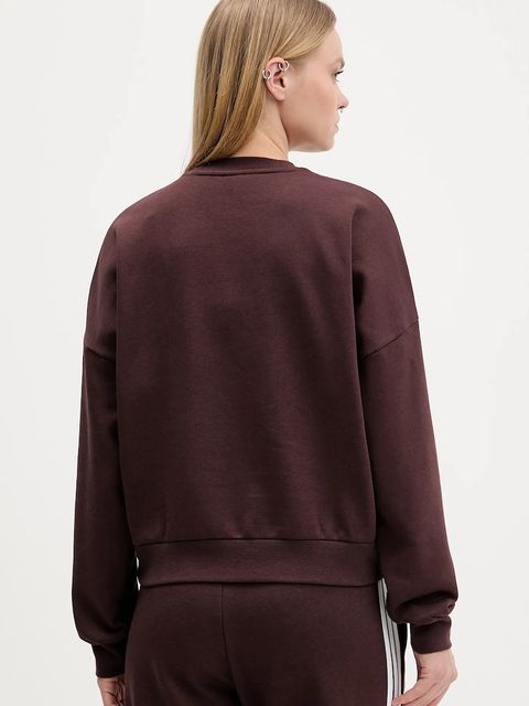 adidas bluza Cozy damska kolor brązowy z aplikacją JM1794