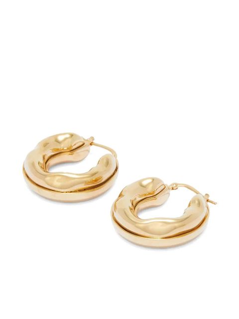 Jil Sander sculpted hoop earrings - Yellow - zdjęcie produktu nr 2