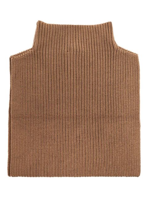 Max Mara ribbed high-neck virgin-wool scarf - Brown