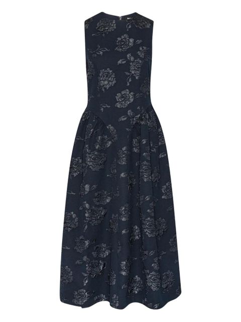 ROTATE BIRGER CHRISTENSEN Floral-jacquard midi dress - Blue - zdjęcie produktu nr 1