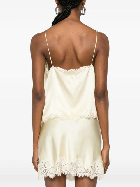 DÔEN Loure lace-trim top - Yellow