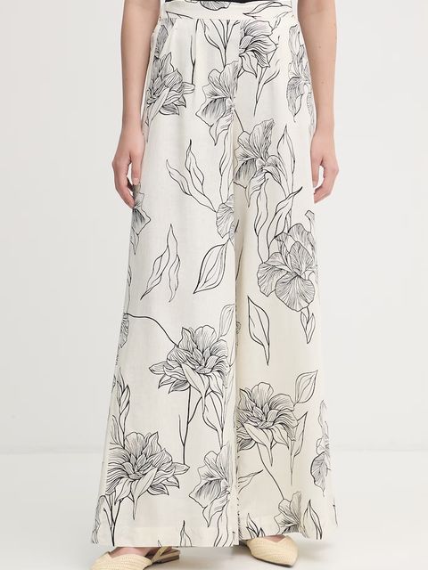 Gaudi spodnie palazzo damskie z lnem - zdjęcie produktu nr 2