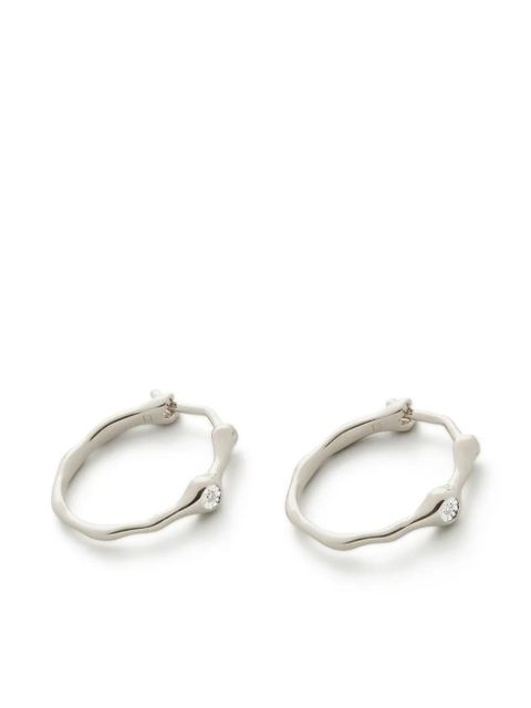 Monica Vinader Siren Diamond small hoop earrings - Silver - zdjęcie produktu nr 1