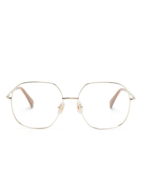Max Mara Eyewear oversized geometric-frame glasses - Gold - zdjęcie produktu nr 1