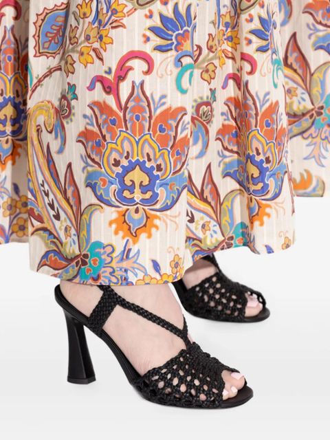 ETRO 100mm woven heeled sandals - Black - zdjęcie produktu nr 2