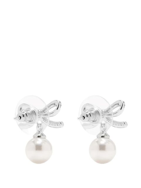 Self-Portrait bow pearl earrings - Silver - zdjęcie produktu nr 2