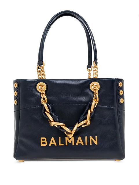 Balmain small Cabas 1945 chain embellished studded tote bag - Blue - zdjęcie produktu nr 1