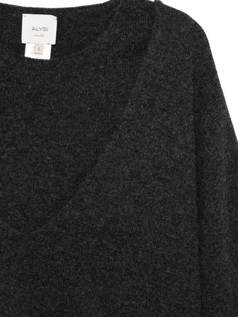 Alysi supersoft v-neck sweater - Grey - zdjęcie produktu nr 2