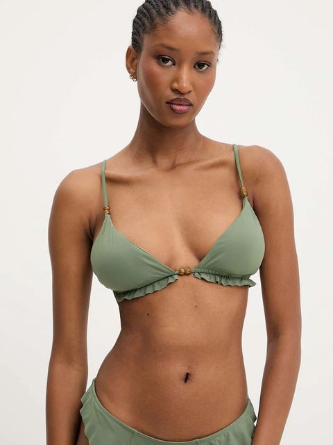 Answear.LAB dwuczęściowy strój kąpielowy kolor zielony lekko usztywniona miseczka