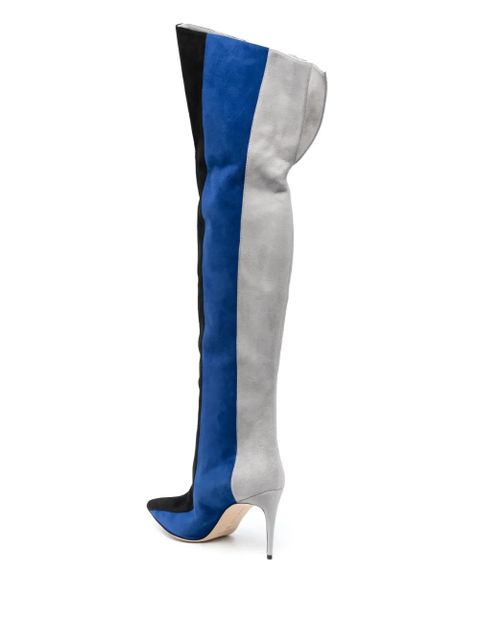 Manolo Blahnik Chicuyuhi 85mm suede thigh-high boots - Blue