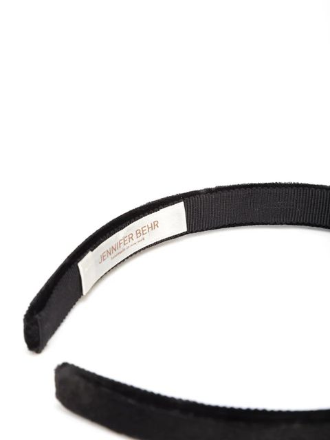 Jennifer Behr Lacey silk velvet hairband - Black