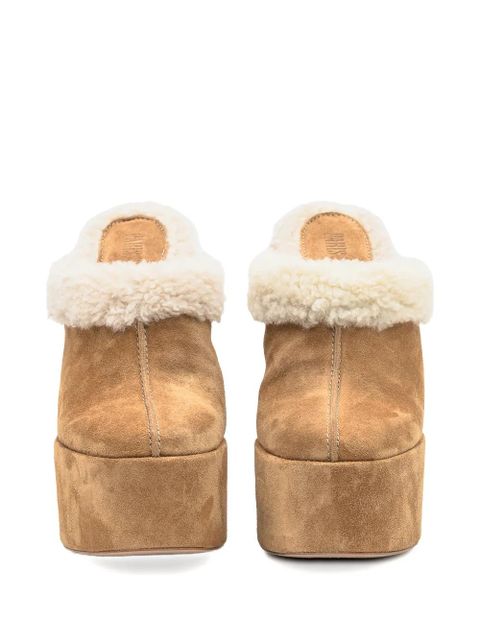 Paris Texas 145mm Malena platform mules - Brown