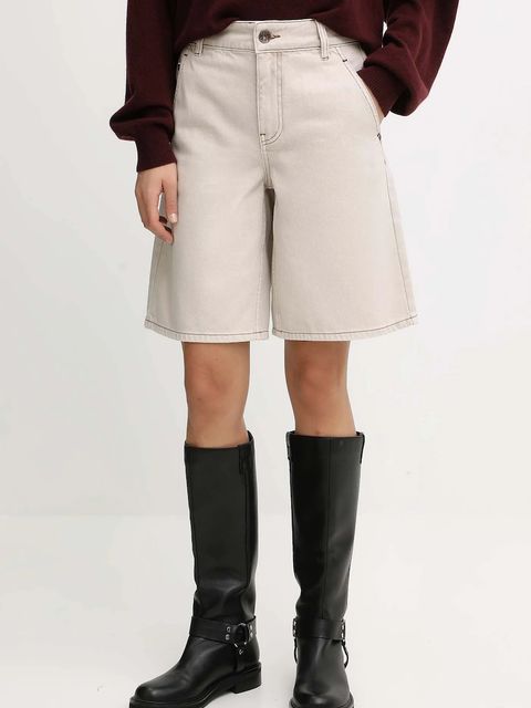 Miss Sixty szorty jeansowe damskie kolor beżowy gładkie high waist 6S3JJ47100 - zdjęcie produktu nr 1