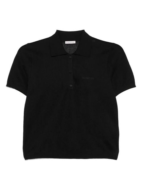 Moncler logo-embroidered polo shirt - Black - zdjęcie produktu nr 1