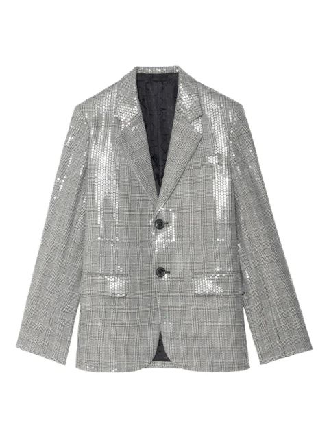 Zadig&Voltaire sequin-embellished check blazer - Black - zdjęcie produktu nr 1