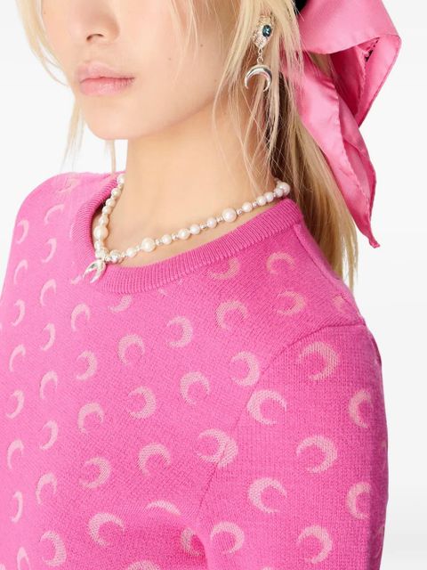 Marine Serre crew-neck sweater - Pink