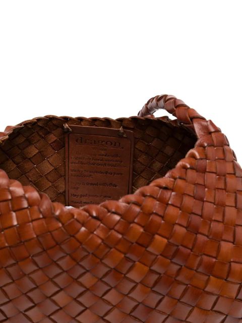 DRAGON DIFFUSION Rosanna woven-leather shoulder bag - Brown