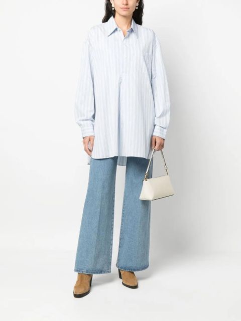 OUR LEGACY striped oversized long-sleeve shirt - Blue