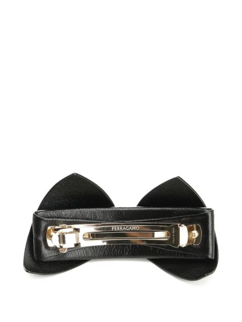 Ferragamo satin leather hair clip - Black - zdjęcie produktu nr 2