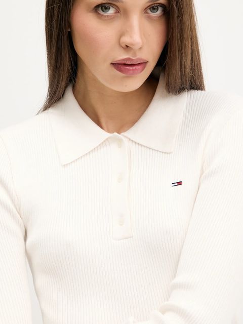 Tommy Jeans sweter damski kolor beżowy lekki DW0DW21829