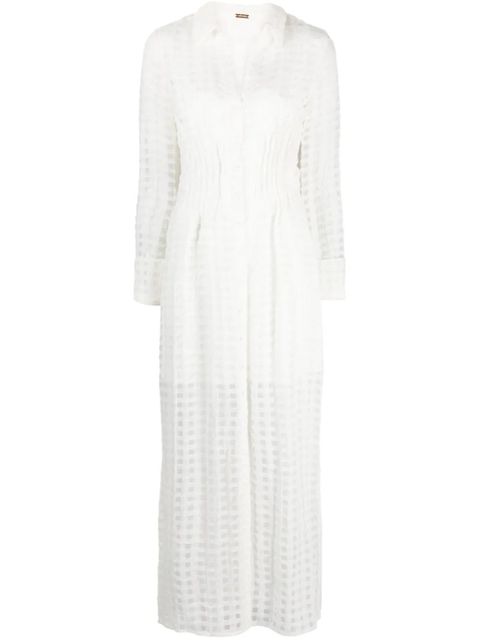 Cult Gaia Pernille checked sheer maxi dress - White - zdjęcie produktu nr 1