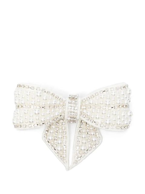 Self-Portrait pearl-embellished hair clip - White