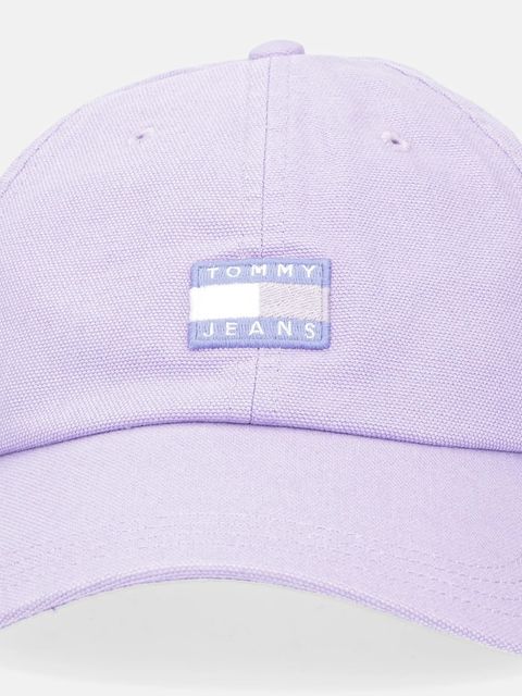 Tommy Jeans czapka z daszkiem bawełniana kolor fioletowy AW0AW17580
