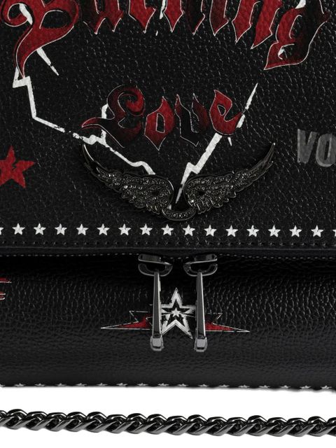 Zadig&Voltaire Rock Nano Punk star-embellished chain shoulder bag - Black